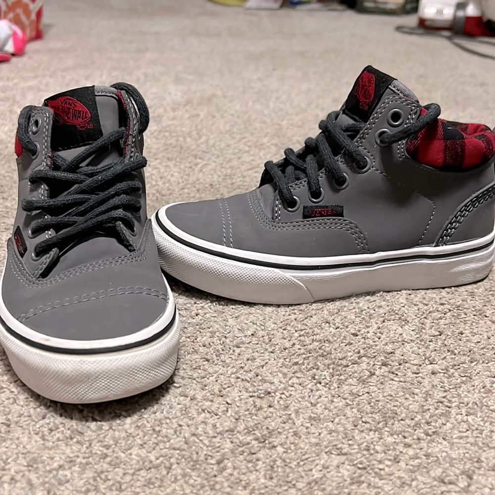 Grey and Buffalo plaid Vans
